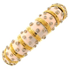 SCHLUMBERGER, White Enamel and Diamond Bracelet