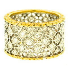 BUCCELLATI Gold and Diamond Band Ring