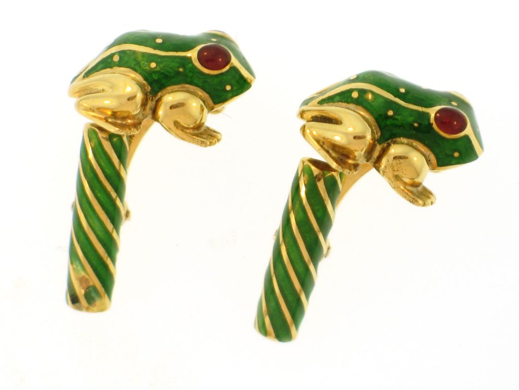 David Webb "Frog" Cufflinks and Shirt Stud Set