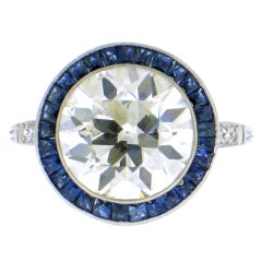 Platinum, Diamond and Sapphire Ring