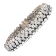 1969 French Van Cleef & Arpels Diamond Platinum "Chevalle" Bracelet 12