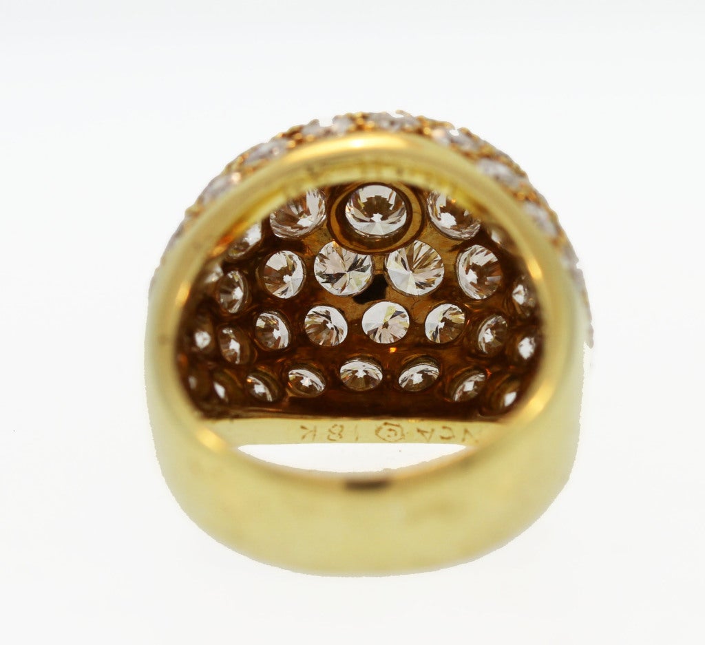 Van Cleef and Arpels Diamond and Gold Dome Ring at 1stDibs