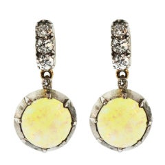Antique Opal and Diamond Earrings