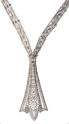 Edwardian Diamond Platinum Necklace