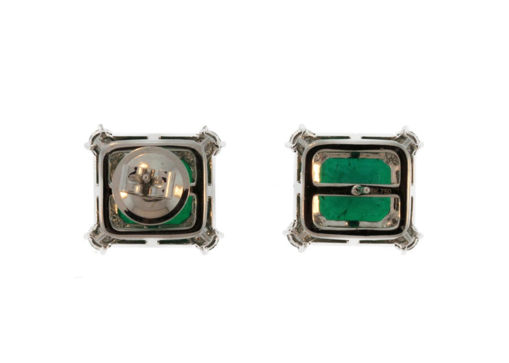 Women's Very Fine Emerald and Diamond Earrings