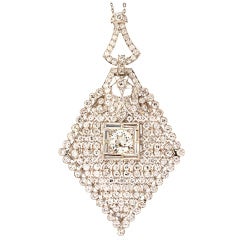 Antique Art Deco Diamond Pendant and Brooch