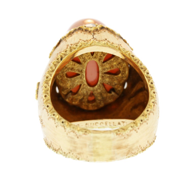 Women's Mario Buccellati Cat's-Eye Moonstone and Diamond Ring