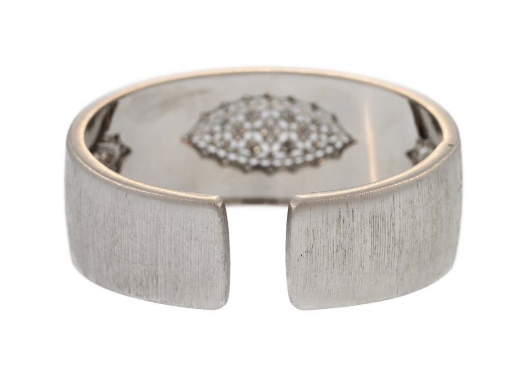 Women's Buccellati Diamond and White Gold Cuff Bracelet