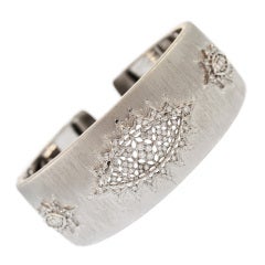 Buccellati Diamond and White Gold Cuff Bracelet