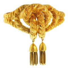 Victorian Gold Tassel Bangle Bracelet