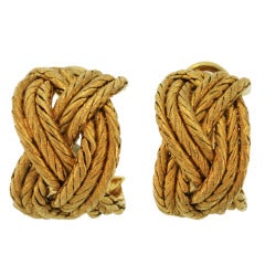 Pair of Gold Rope Twist Earclips