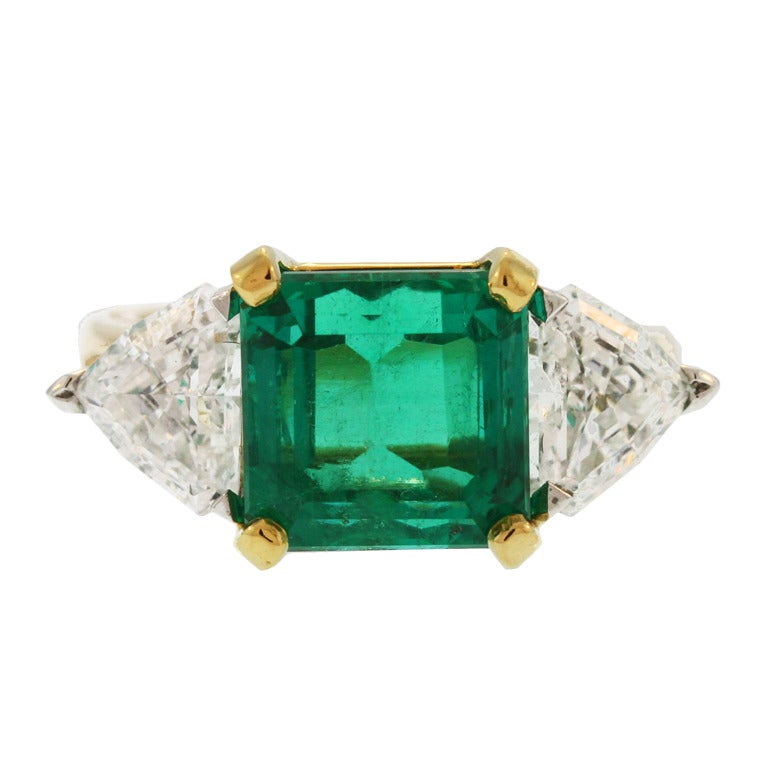 Oscar Heyman and Brothers Emerald and Diamond Ring at 1stDibs