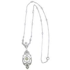 Antique Beautiful Edwardian Diamond and Platinum Necklace