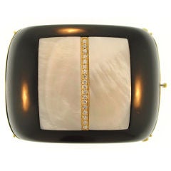 Jet and Mother-of-Pearl Cuff Bangle