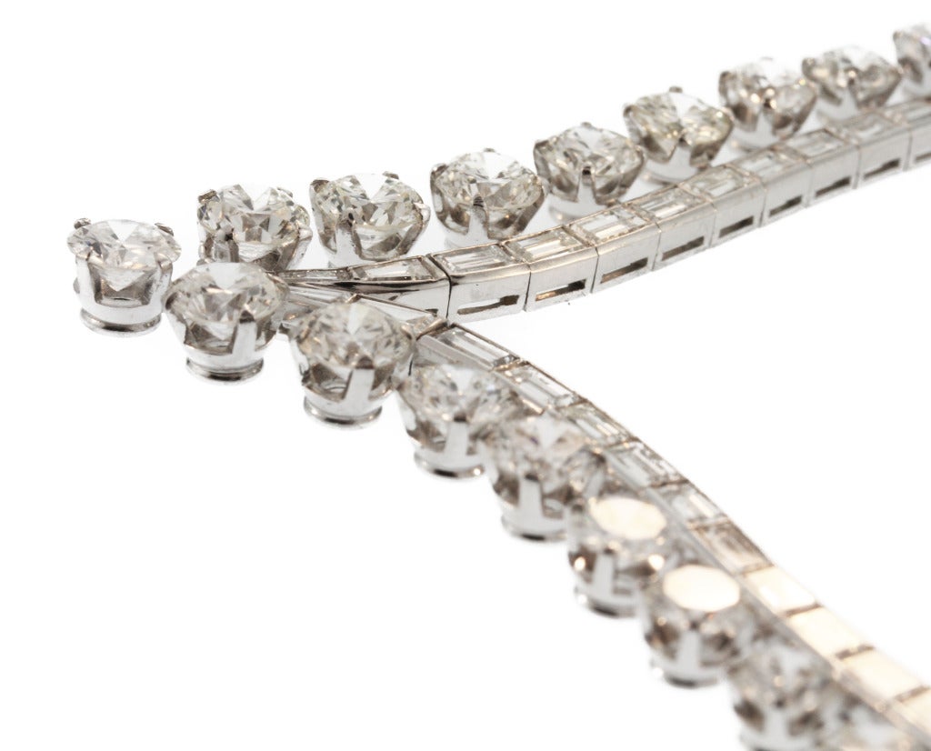 Women's Platinum Diamond Riviere Necklace