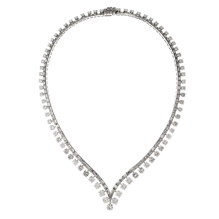 Platinum Diamond Riviere Necklace