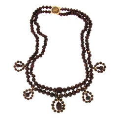 Antique Garnet Bead Necklace, Circa early 1800s