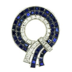 Art Deco Sapphire and Diamond Brooch