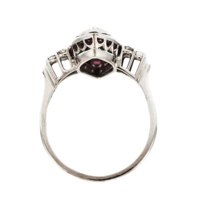 Art Deco 1913 Birks Ruby Diamond Ring