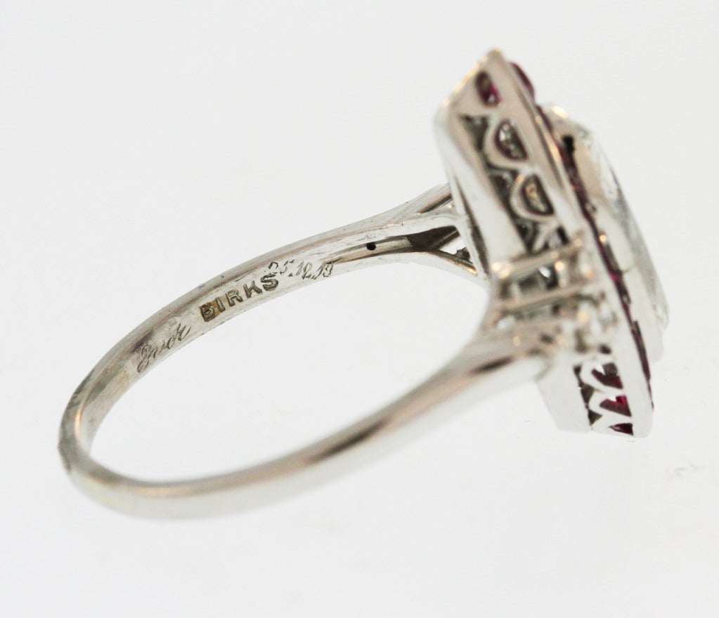 1913 Birks Ruby Diamond Ring In Good Condition In Atlanta, GA
