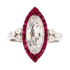 Antique 1913 Birks Ruby Diamond Ring