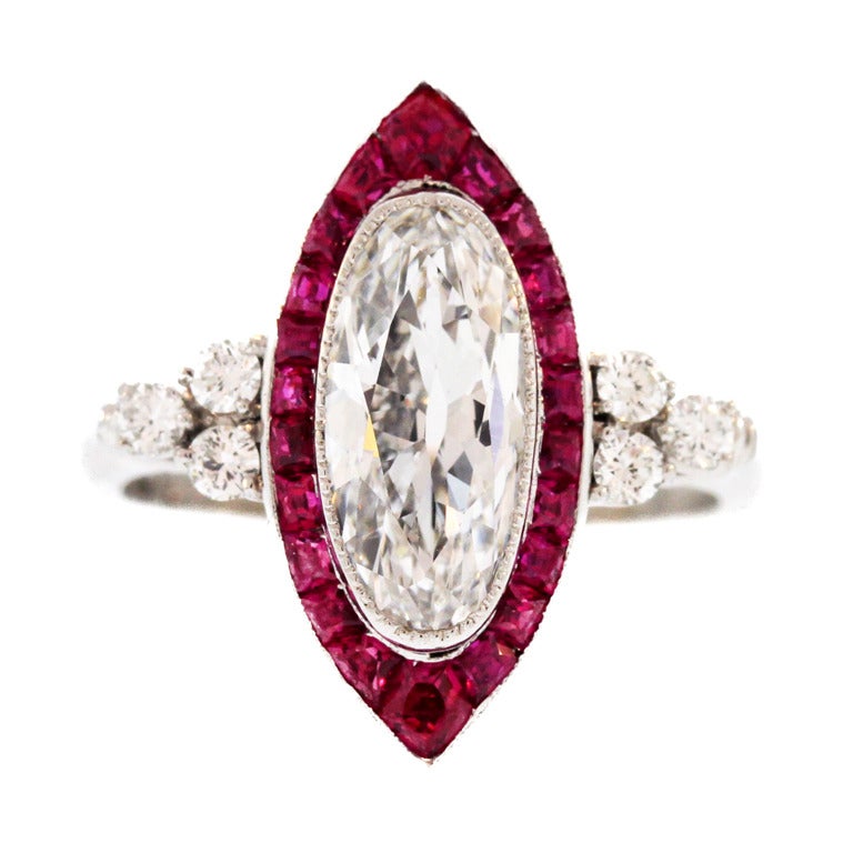 1913 Birks Ruby Diamond Ring