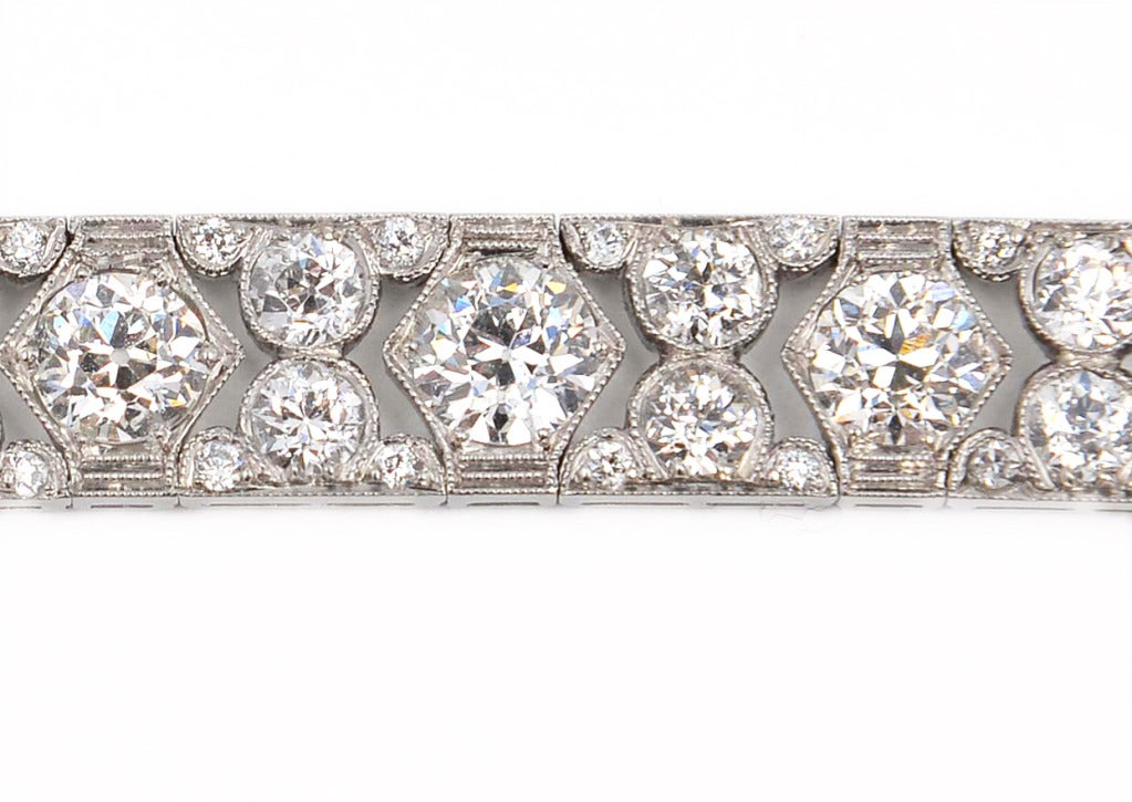 Art Deco Diamond Platinum Bracelet In Good Condition In Atlanta, GA