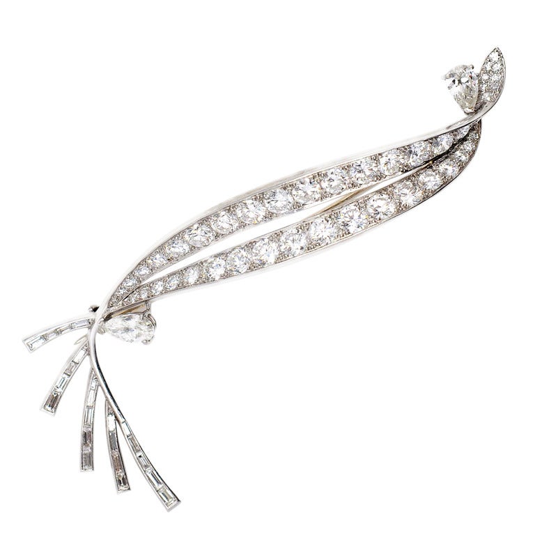 1950s Diamond and Platinum Brooch