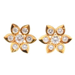 Cartier Diamond and Gold Earclips