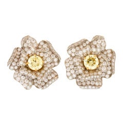 Oscar Heyman & Brothers Diamond Gardenia Earclips