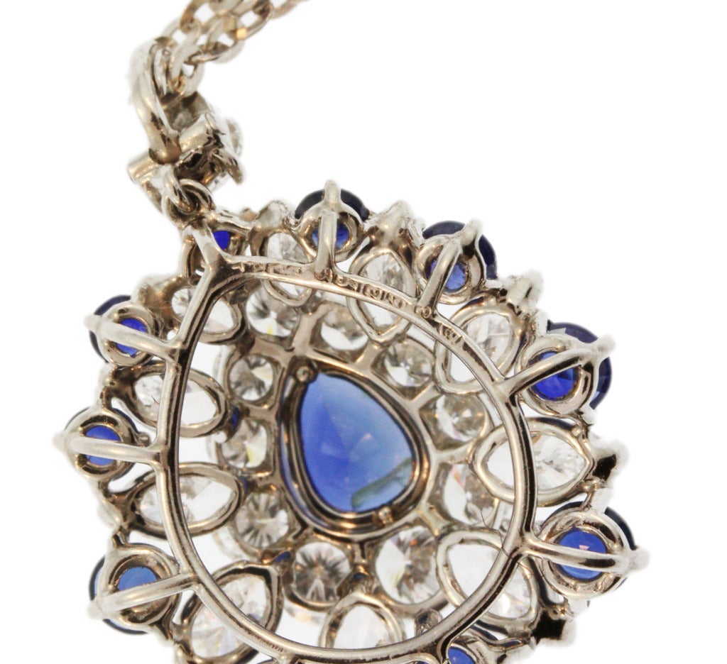 Women's Oscar Heyman Sapphire Diamond Pendant Necklace