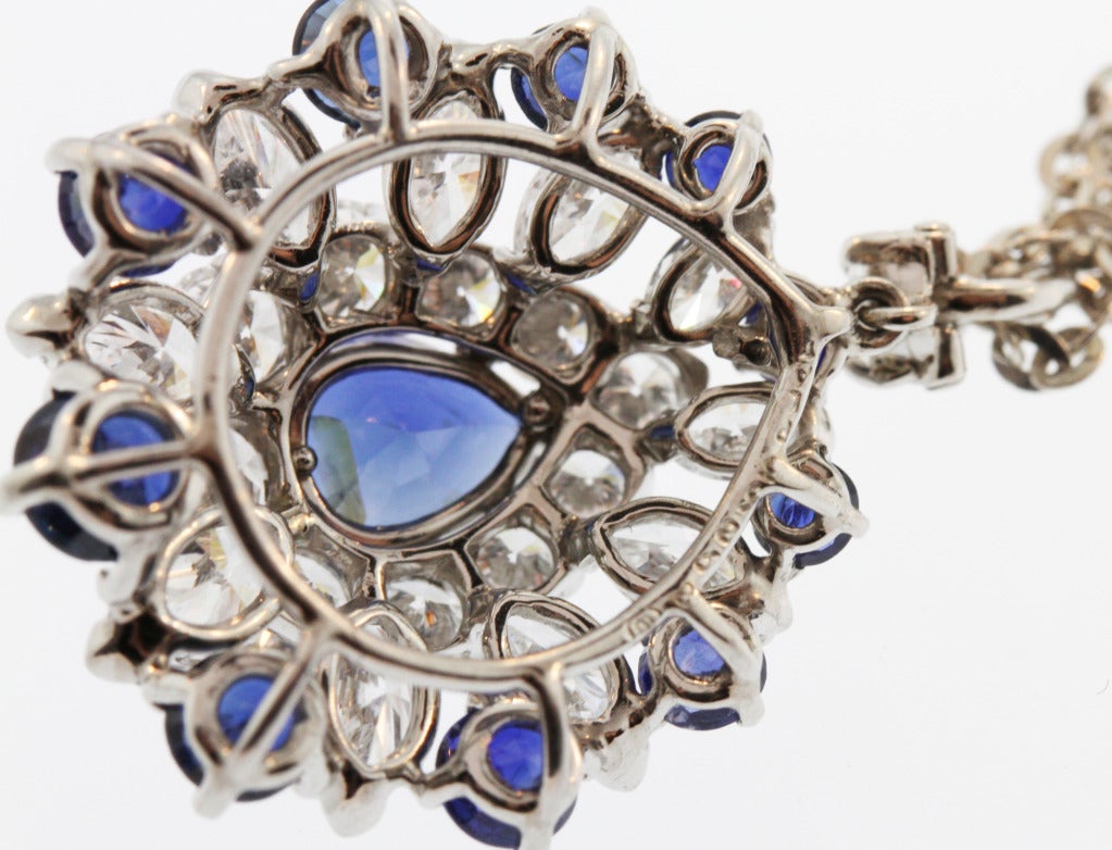 Oscar Heyman Sapphire Diamond Pendant Necklace 1