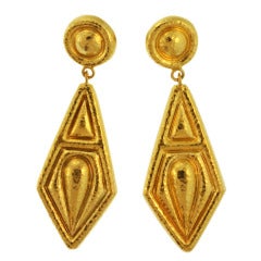 Lalaounis Gold Pendant Earrings