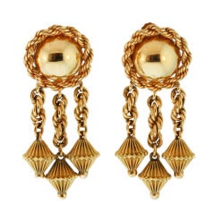 1940s Tiffany & Co. Gold Fringe Earclips