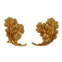 Buccellati Gold Acorn Earclips