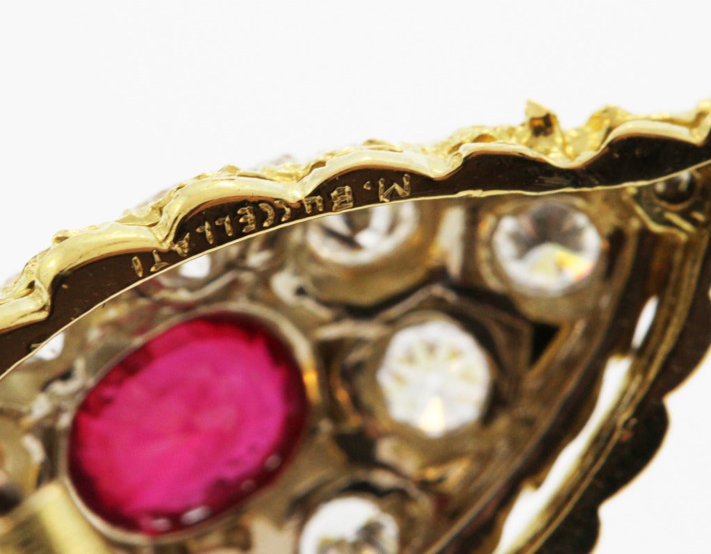 Women's Stunning Buccellati Ruby, Diamond and Gold Day/Night Earclips