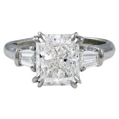 Vintage Harry Winston 2.57 carat Radiant cut Diamond Platinum Ring