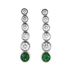 Tiffany & Co. Diamod and Emerald 'Jazz' Pendant-Earrings