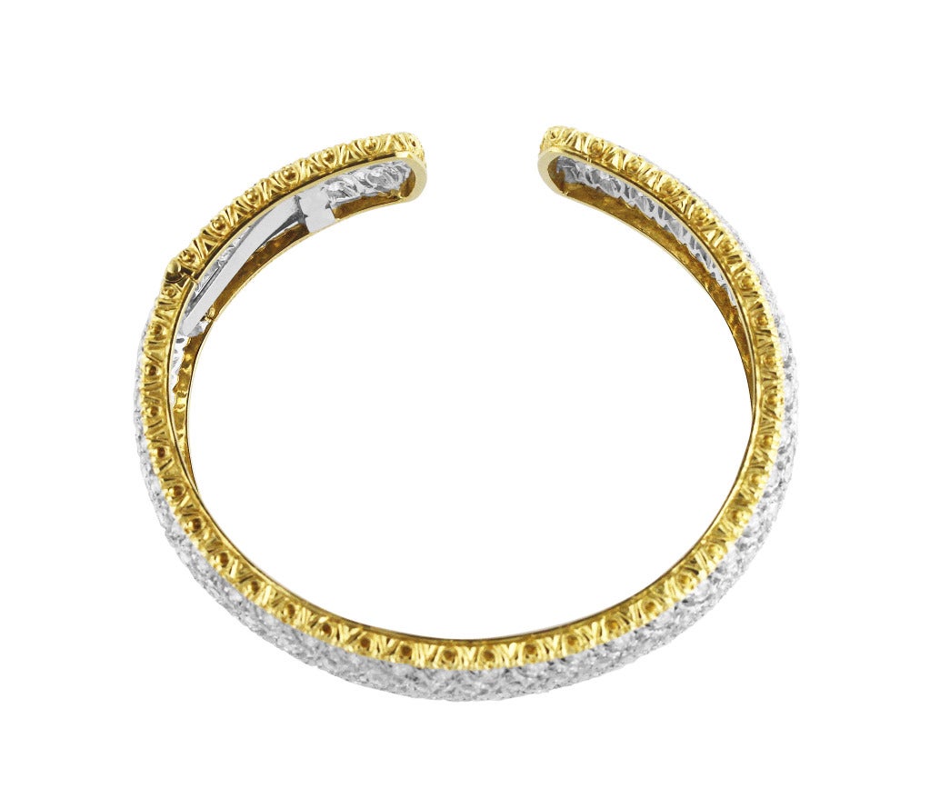 Women's Buccellati Diamond and Gold Cuff Bracelet