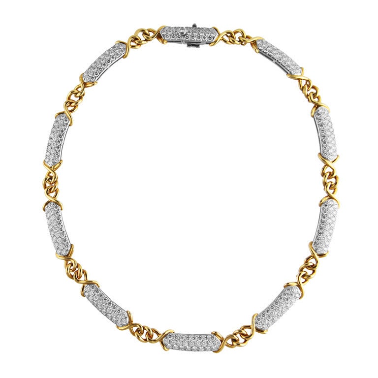 Tiffany & Co. Diamond, Platinum and Gold Necklace