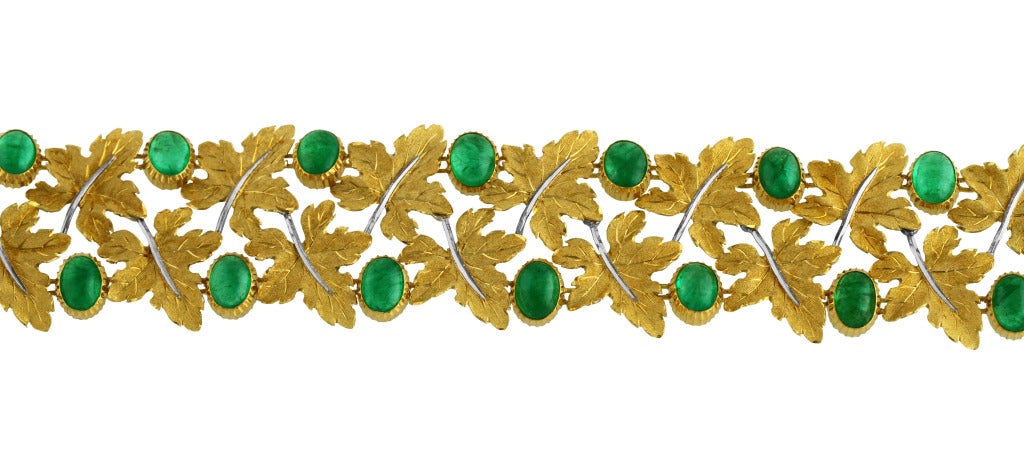 1970s Buccellati Emerald and Gold Bracelet 1