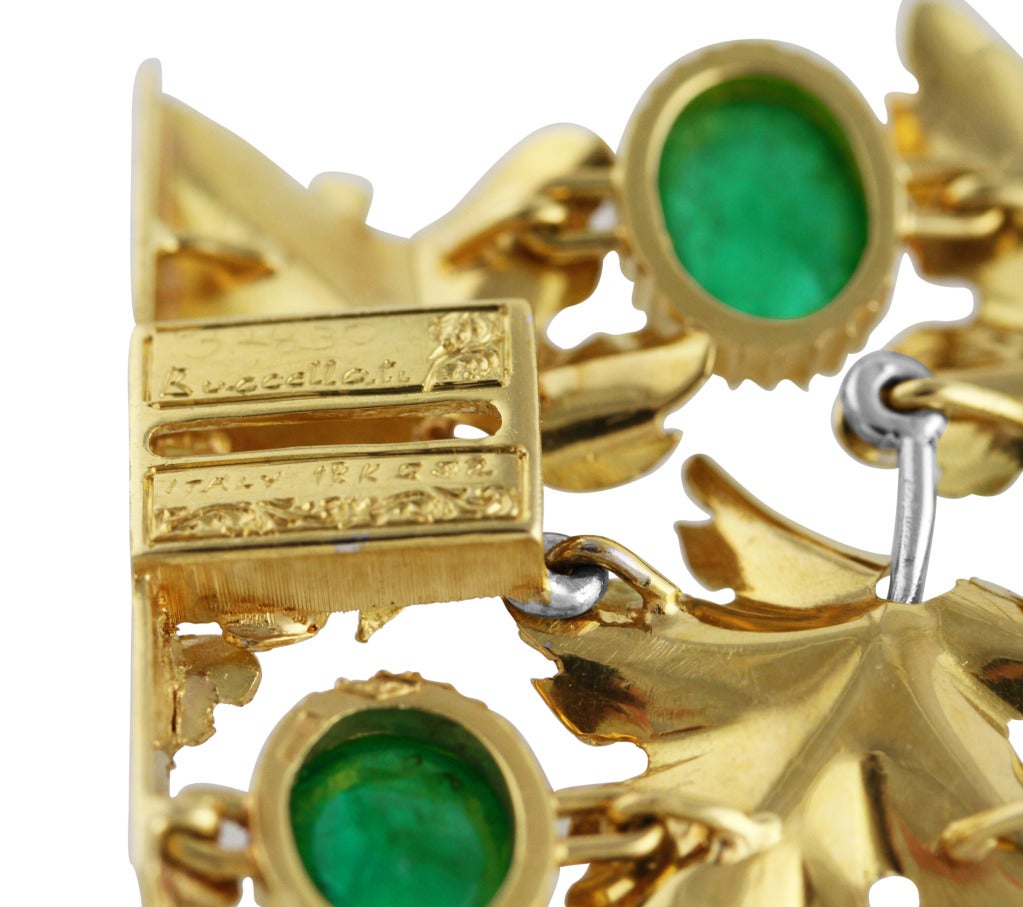 1970s Buccellati Emerald and Gold Bracelet 3