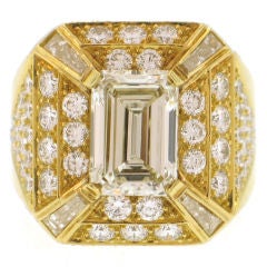 Emerald Cut Pavé Diamond Ring