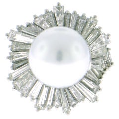 South Sea Pearl and Diamond Ballerina Ring