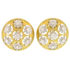 BUCCELLATI Diamond Button Earrings