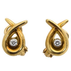 Asprey and Garrard Diamond Gold Earrings