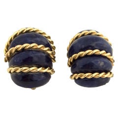 Lapis Lazuli and Gold Earrings