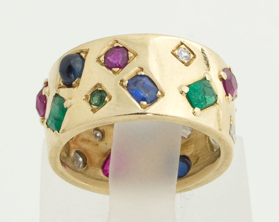 Women's Multi Gem Gold Ring