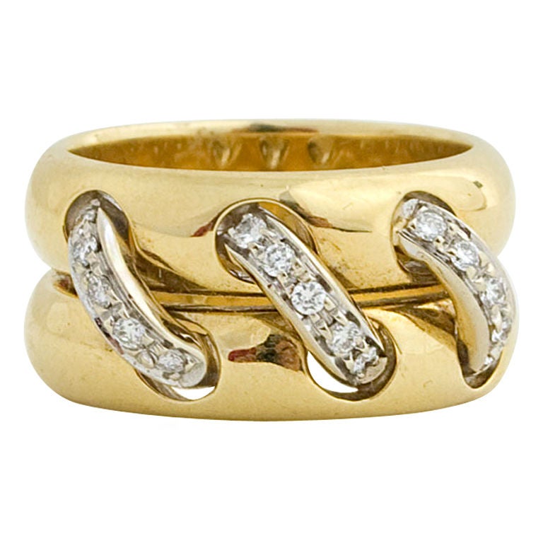 Gold Band with Diamonds For Sale