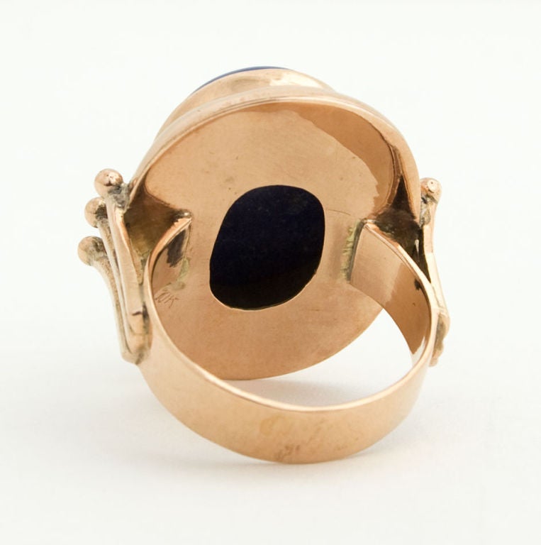Women's or Men's Gold and Lapis Lazuli Ring